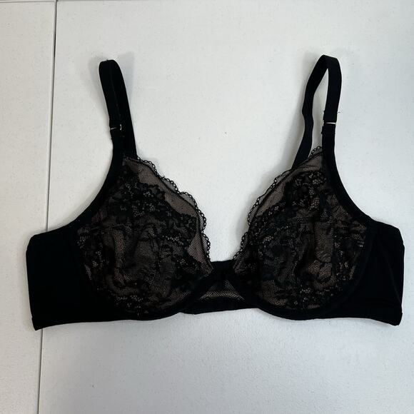 Torrid Curves Plus 40B Bra Plunge Unlined Mesh Lace Straight Back Multi-Way - Picture 3 of 15